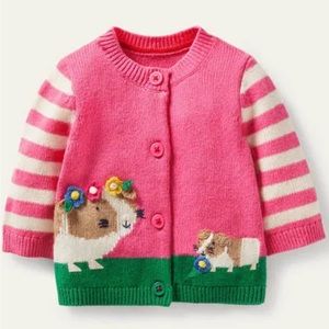 Mini Boden sweater. Animal logo cardigan. Hamster sweater . 12-18 month.